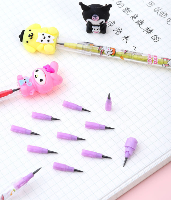 Ruunjoy Sanrio Cartoon Pencil Silicone Bullets 48 Pcs A Box Of Non-Cutting Drawing Pencils Students Writing Gifts Stationery