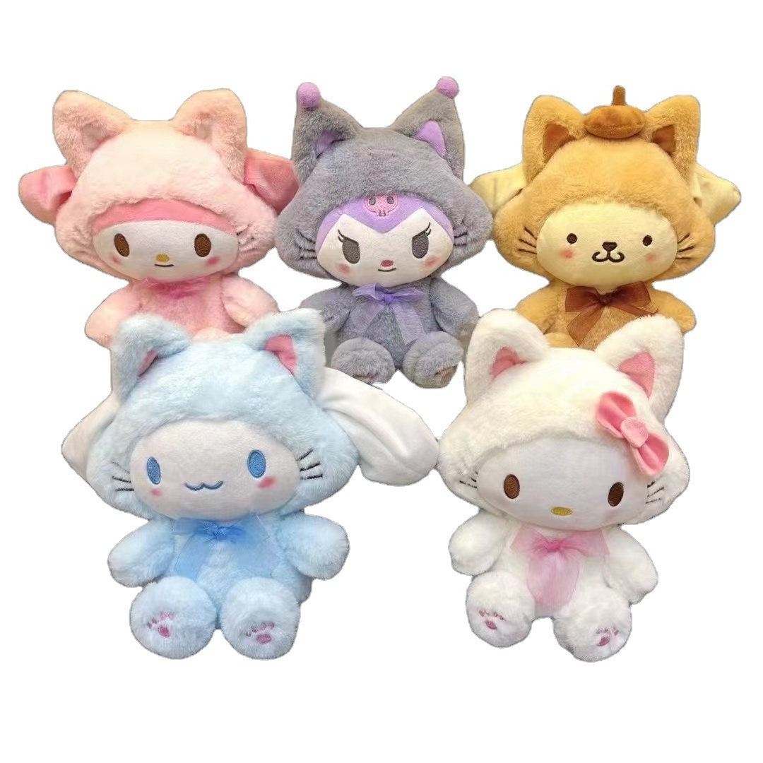 Ruunjoy Wholesale Plush Toys Kawaii Anime Figure Cartoon Kuromi My Melody Kitty Stuffed Animals Plush Toy Claw Machine Kid Plush