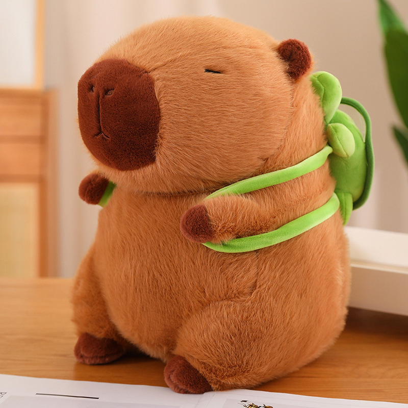 Ruunjoy wholesale custom new capybara plush dolls with bags soft cute cartoon stuffed animal Christmas gifts Capybara plush toys