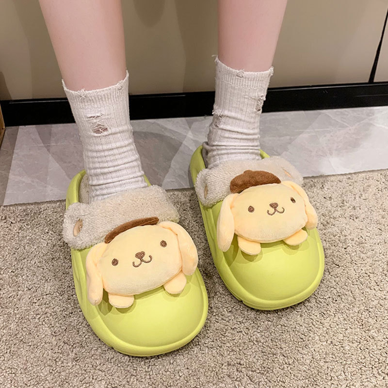 BoTu Slipper for Women Girls Cute Melody Winter Warm Slipper Winter Platform Anti-slip House Slipper Cartoon Anime Shoes gifts