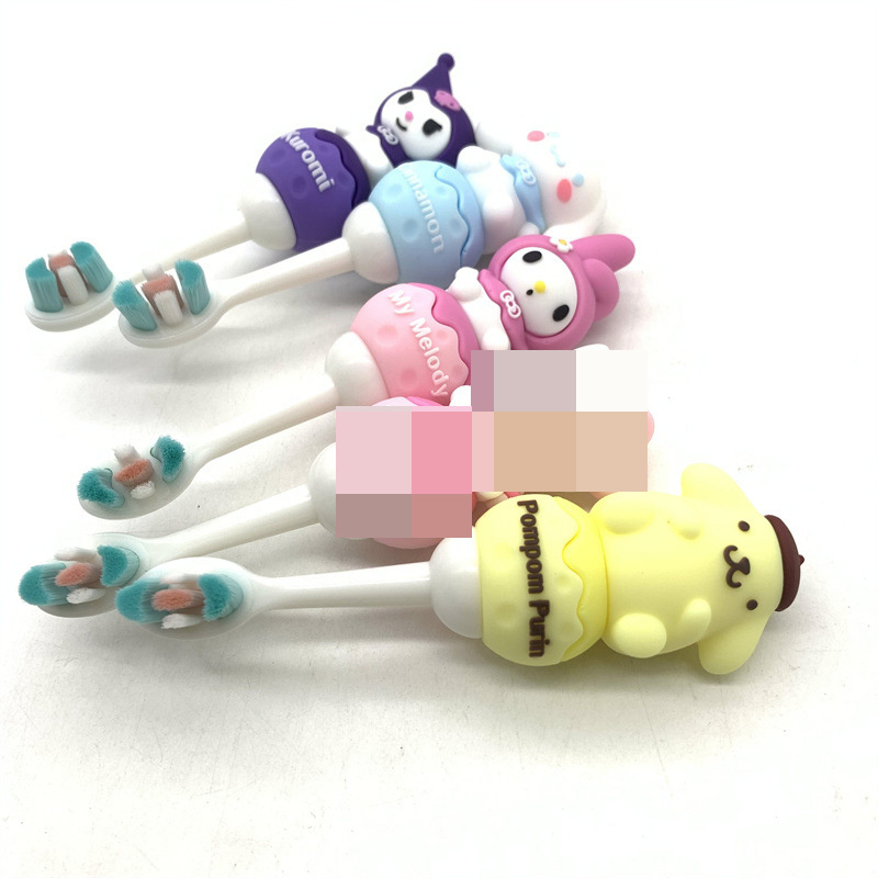 Ruunjoy Kids Toothbrush Kuromi Cinnamoroll Cartoon Soft Silicone Toothbrush Cute Toiletries Anime Student Girl Gift