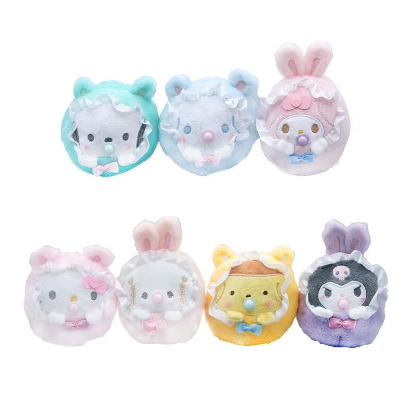 Ruunjoy New Release Kawaii Mini Plush Keychains Stuffed Cute Cartoon Kuromi My Melody Cinnamoroll Toy Plush Pendants Keychain