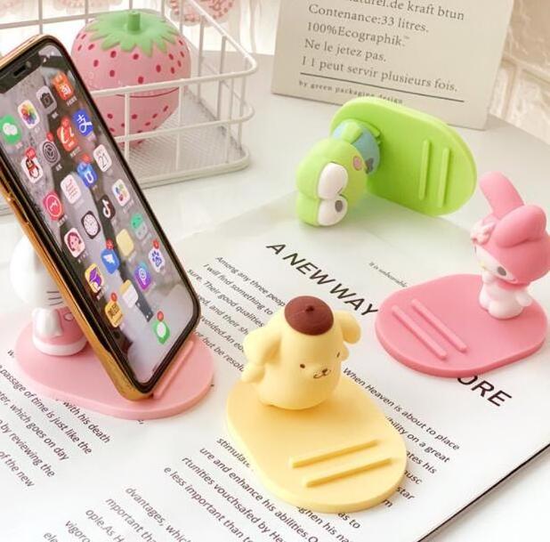 Ruunjoy Kawaii Sanrio Anime Mobile Phone Holder Table Desktop Stand Desk Mount Portable Holder Universal Bracket Smartphone