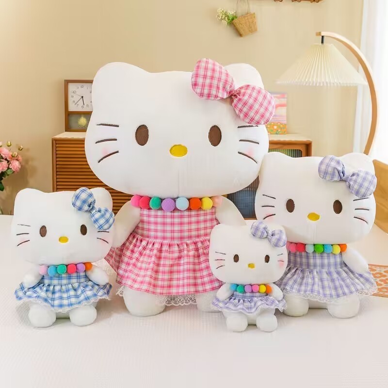 Ruunjoy 30cm Cartoon Sanrioed Big Size Plush Toy Kawaii Cat Mother Child Plush Soft Stuffed Doll Kids Birthday Gift Custom Plush