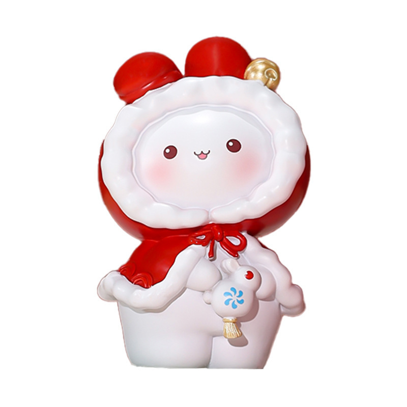 Ruunjoy Chinese new year gifts 2023 the year of rabbit carfts desk decoration resin cute zodiac figure resin crafts office gifts