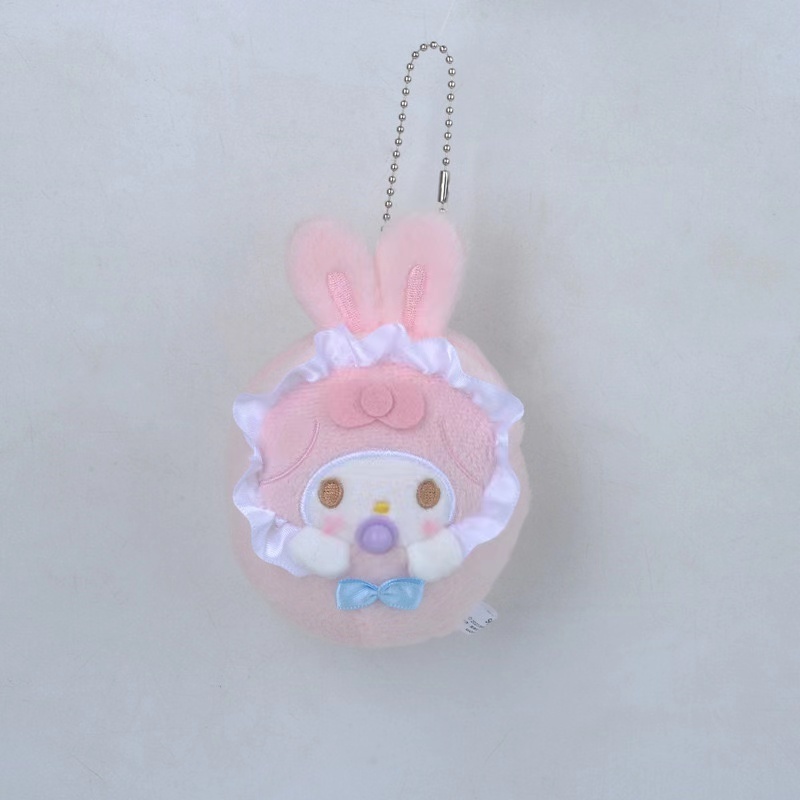 Ruunjoy New Release Kawaii Mini Plush Keychains Stuffed Cute Cartoon Kuromi My Melody Cinnamoroll Toy Plush Pendants Keychain