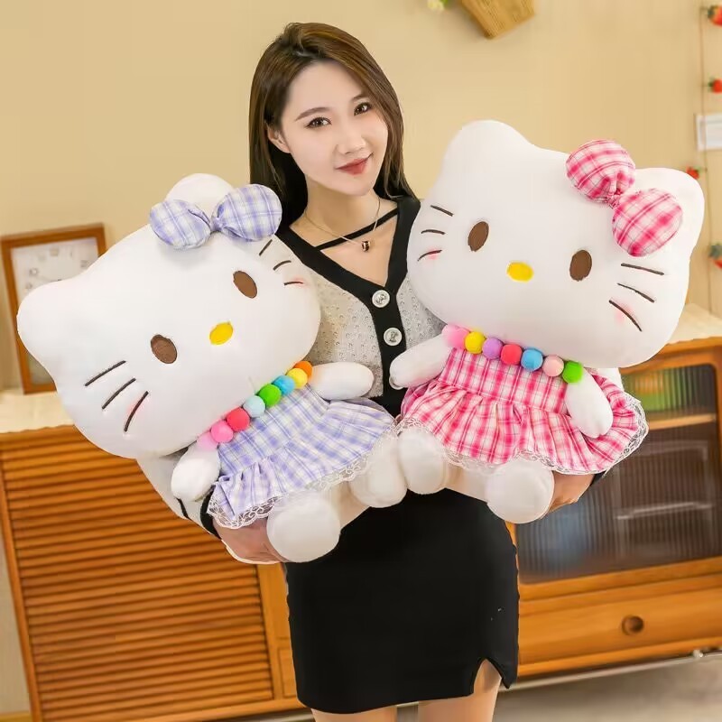 Ruunjoy 30cm Cartoon Sanrioed Big Size Plush Toy Kawaii Cat Mother Child Plush Soft Stuffed Doll Kids Birthday Gift Custom Plush