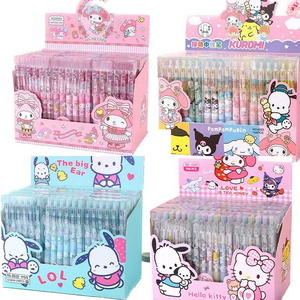 Hot wholesale sanrioed gel pen 144pcs anime kuromi melody kt kawaii Students Stationery Write Pens 0.5 Black With Hook pen