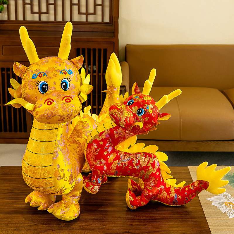 Runjoy happy chinese newyear 2024 dragon plush dolls soft pillow home decor mascot newyear gifts dragon stuffed animal plush toy