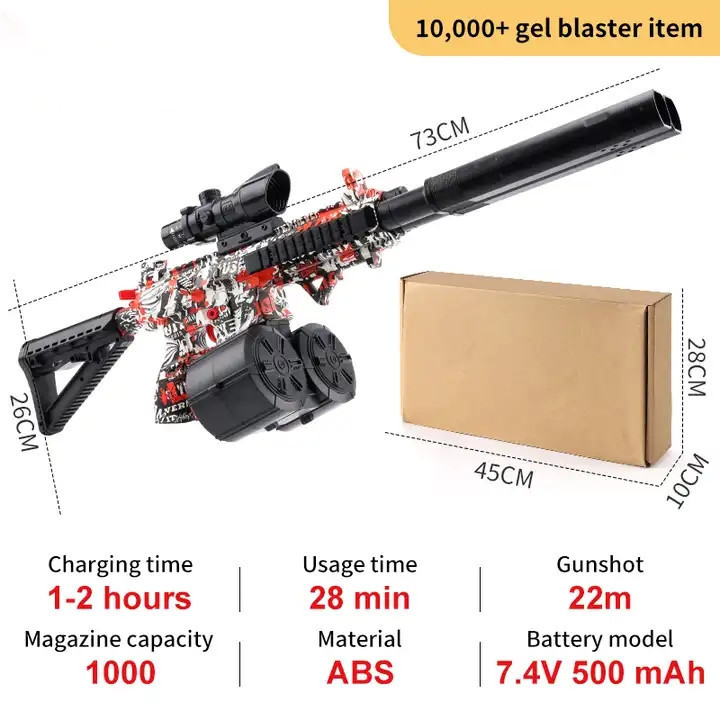 2023 Ruunjoy gel blaster gun 3303D M4a1 M416  gel ball blaster gun ak47 vector hk416 automatic ABS blaster double drum Barrel