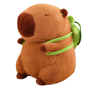 Ruunjoy wholesale custom new capybara plush dolls with bags soft cute cartoon stuffed animal Christmas gifts Capybara plush toys