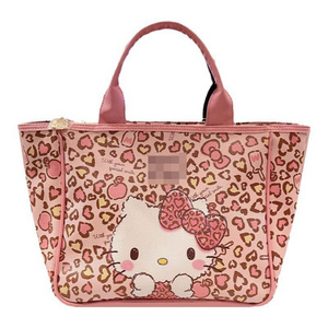 RuunJoy Wholesale Y2K PU Shoulder Bag Women Cartoon Fashion Pink Leopard Print KT Tote Bag Girl Large Capacity Commuter Bag Gift