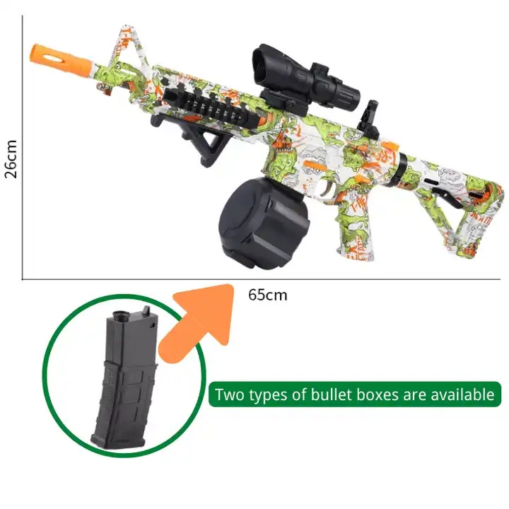 Ruunjoy Fully Automatic Gel Water Gun Pistol AK47 Uzi M416 M4A1 Ammo Orbie Electric Splatter Ball Gun Blaster summer toy gun