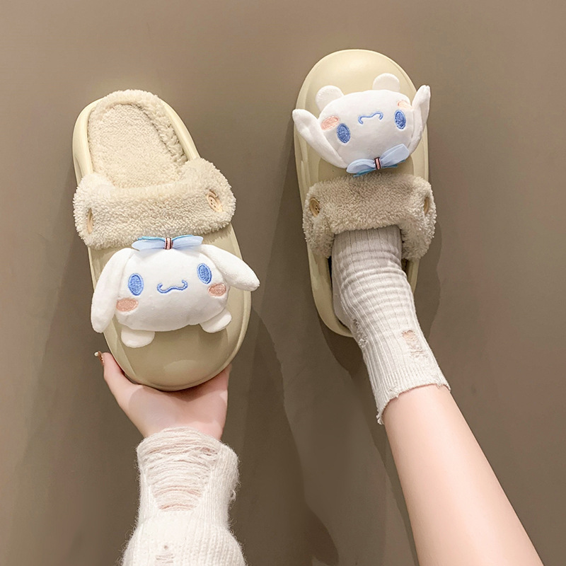 BoTu Slipper for Women Girls Cute Melody Winter Warm Slipper Winter Platform Anti-slip House Slipper Cartoon Anime Shoes gifts