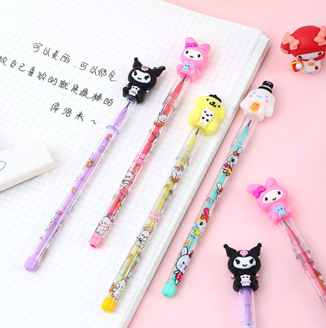 Ruunjoy Sanrio Cartoon Pencil Silicone Bullets 48 Pcs A Box Of Non-Cutting Drawing Pencils Students Writing Gifts Stationery