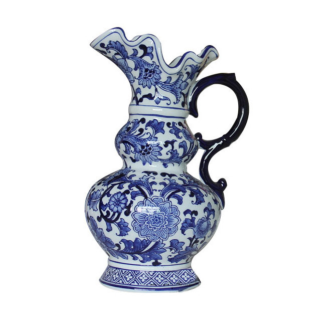 European Style Vase Ceramic Ornament Hand Painted Blue and White Teapot Ceramic Flower Vase home decors ceramics vases