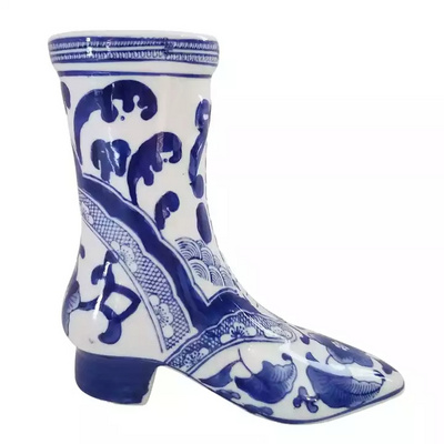 Jingdezhen Ceramic Hand-painted Vases Creative Boot Shaped Flower Vase for Home Decor