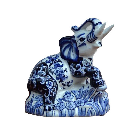 New Chinese Animal Ornaments Ceramic Elephant Ornaments Blue and White Porcelain Ornaments jingdezhen home decors ceramics vases