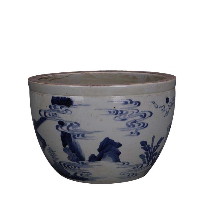 jingdezhen Antique Hand Painted Chinese Ceramic Blue and White Dragon Pot Indoor Decorative Ceramic Crafts