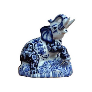 New Chinese Animal Ornaments Ceramic Elephant Ornaments Blue and White Porcelain Ornaments jingdezhen home decors ceramics vases