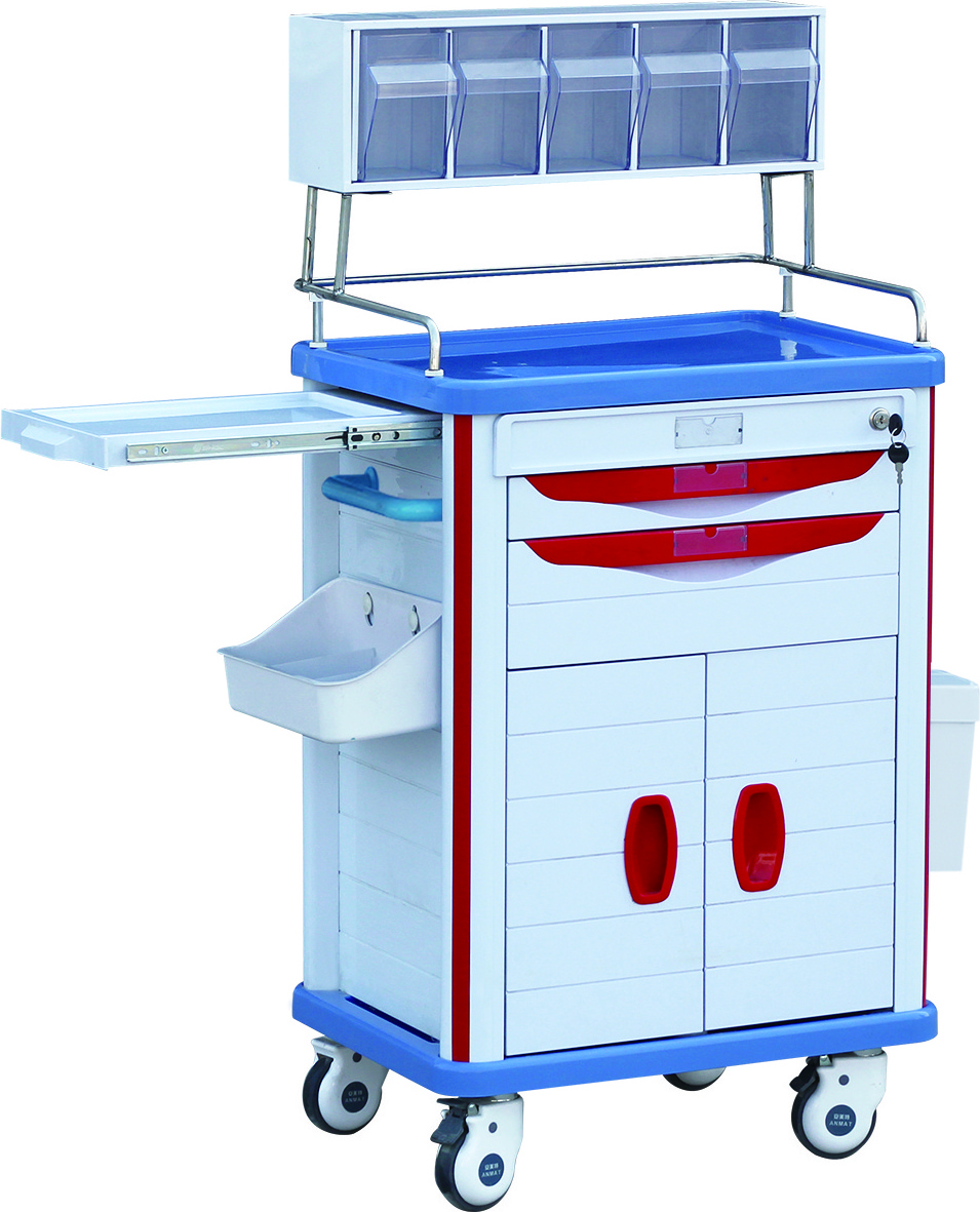 material drug cart / used in modern hospital drawer medicine trolley / Hospital trolley cart