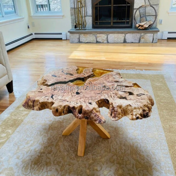 Clear diamond furniture luxury dining round epoxy table