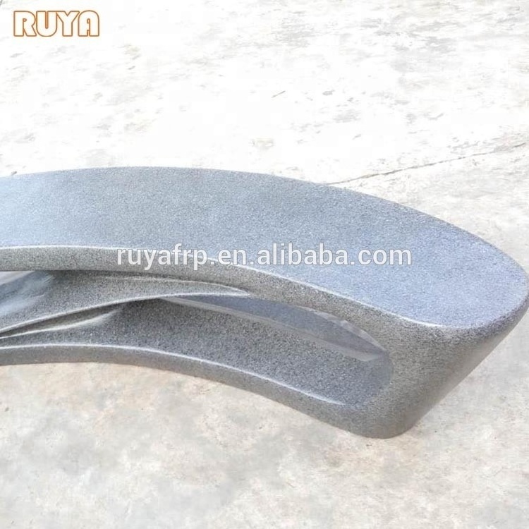 RUYA Marble paint drift benches in fiberglass material for garden patio outdoor