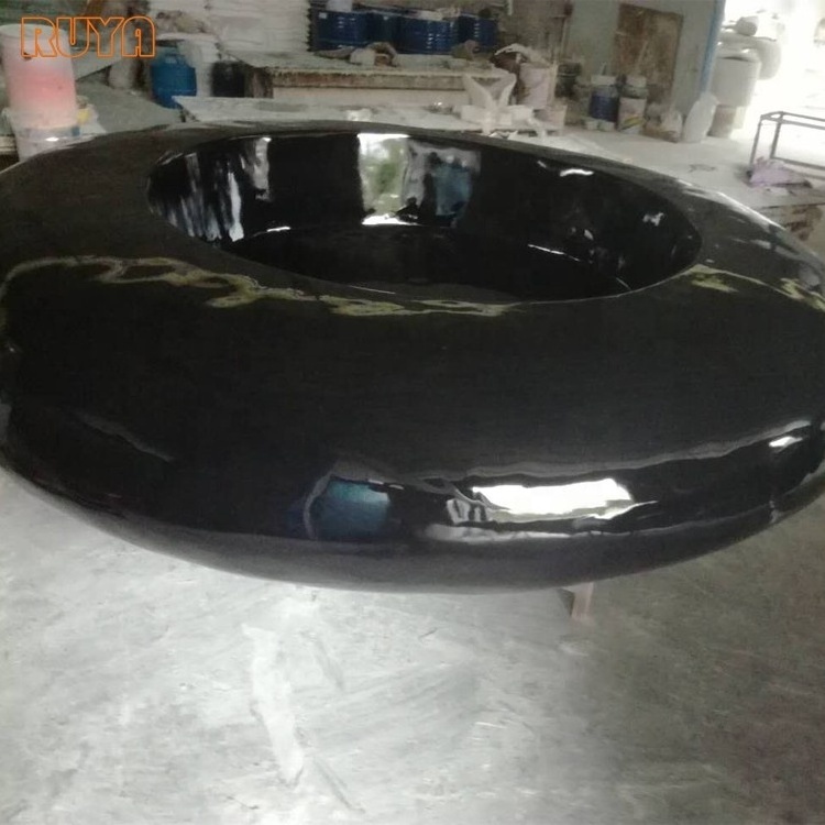 RUYA customized fiberglass pots for planting trees outdoor public area decoration planters with seat 2.5M diameter