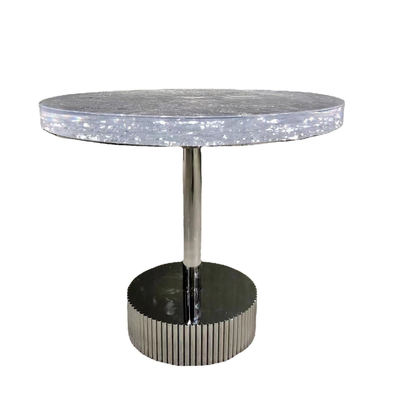 Clear diamond furniture luxury dining round epoxy table