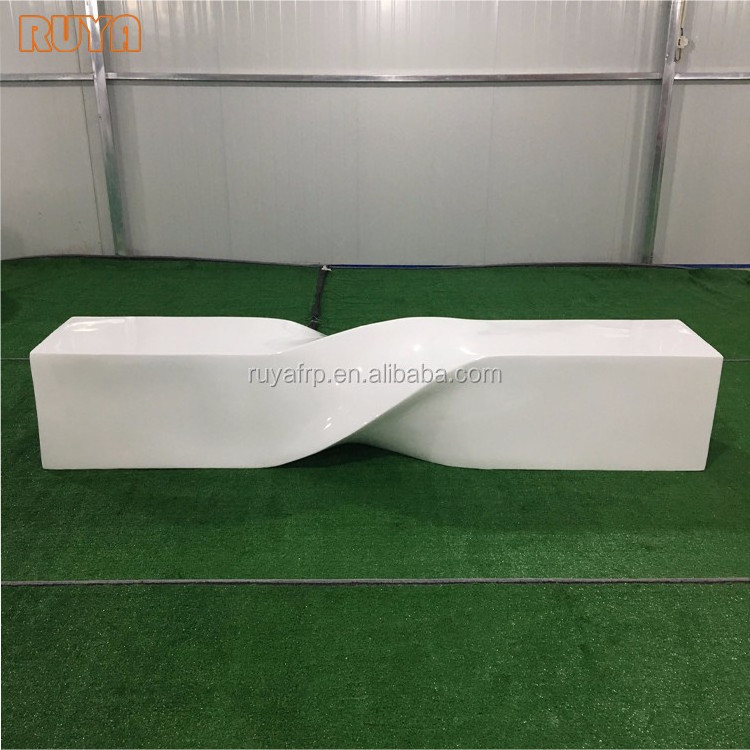 Fibreglass modular seating outdoor urban space cuboid benches 2.5M 3M length fashion public seating furniture design