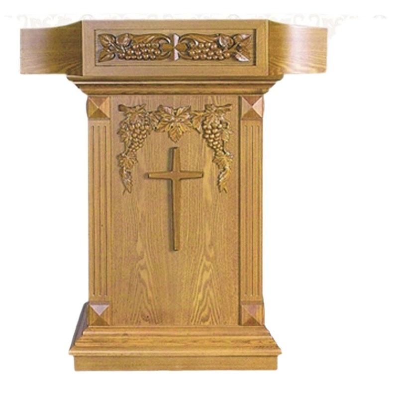 Solid wood furniture wooden church podium for speech and lectern conference room rostrum podium stand