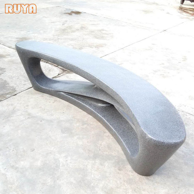 RUYA Marble paint drift benches in fiberglass material for garden patio outdoor