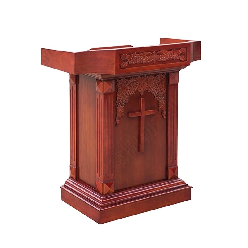 Solid wood furniture wooden church podium for speech and lectern conference room rostrum podium stand