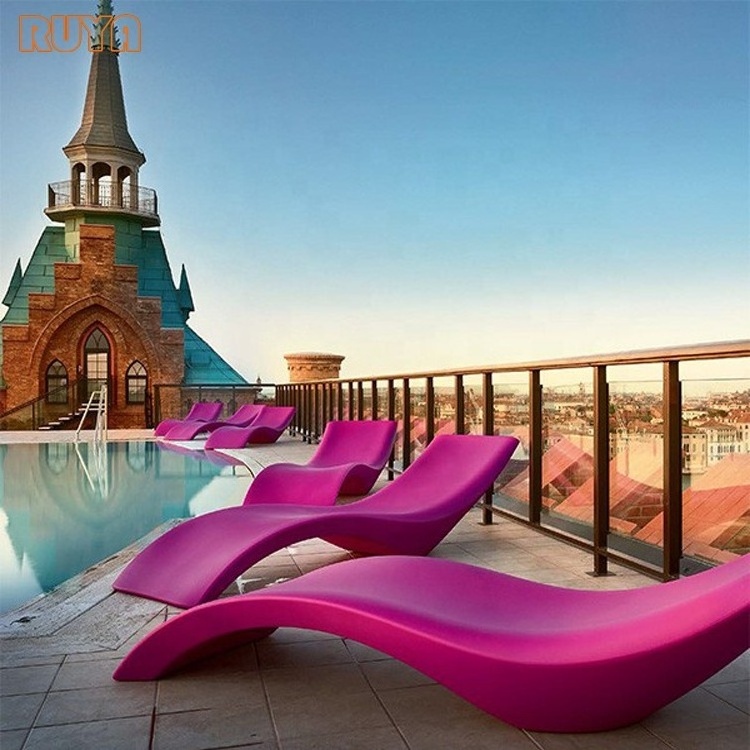 Factory fiberglass outdoor furniture of CLOE sunbed chair lounger Plastic Pool Lounge Chairs