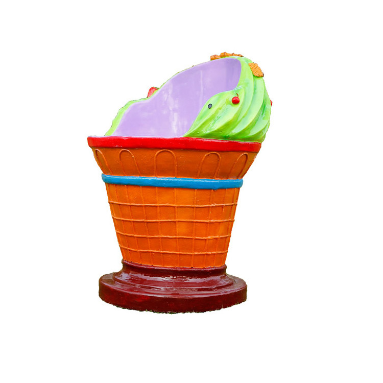 Fiberglass ice cream armchair and table children's amusement park or ccold drink shop furniture