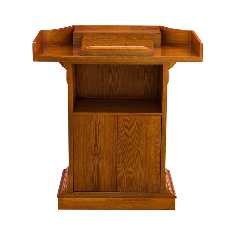 Solid wood furniture wooden church podium for speech and lectern conference room rostrum podium stand