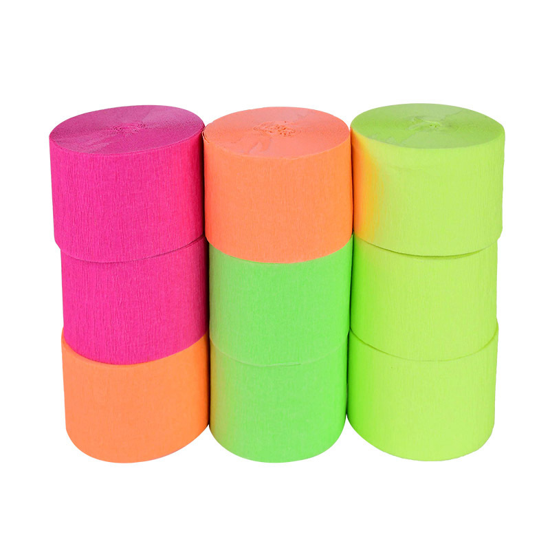 Pretty Party Decor Assorted Neon Crepe Paper Streamers