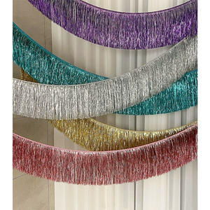 Wholesale 5FT Elegant Shiny Gold Tinsel Fringe Garland for Wedding Party Birthday Celebrations