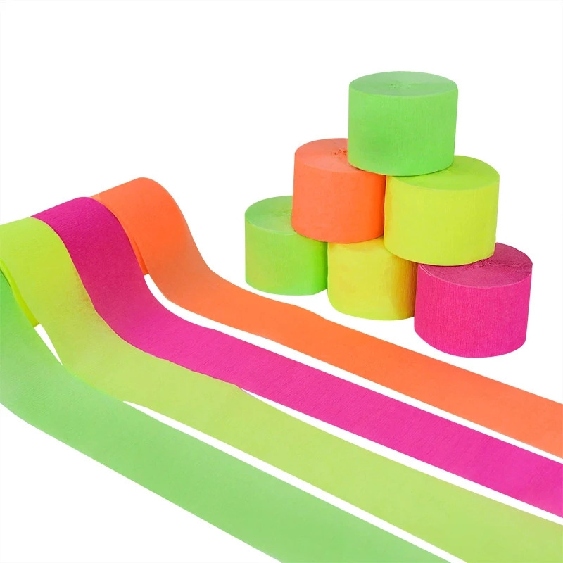 Pretty Party Decor Assorted Neon Crepe Paper Streamers