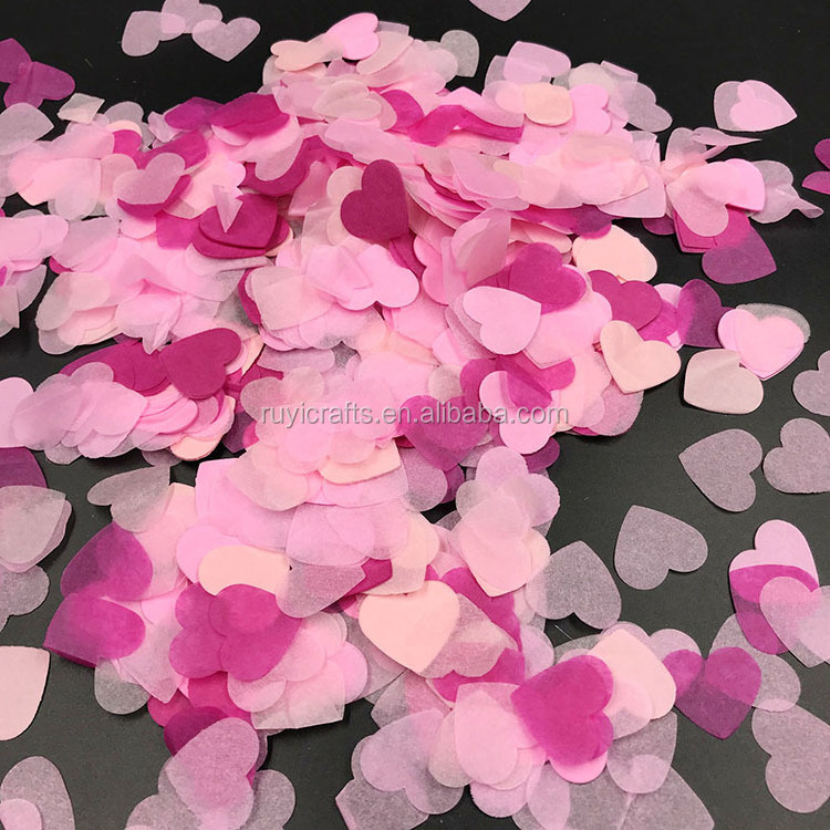 2.5cm biodegradable tissue paper wedding party heart shaped confetti