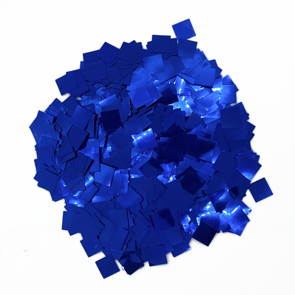 2cm square shiny blue mylar confetti