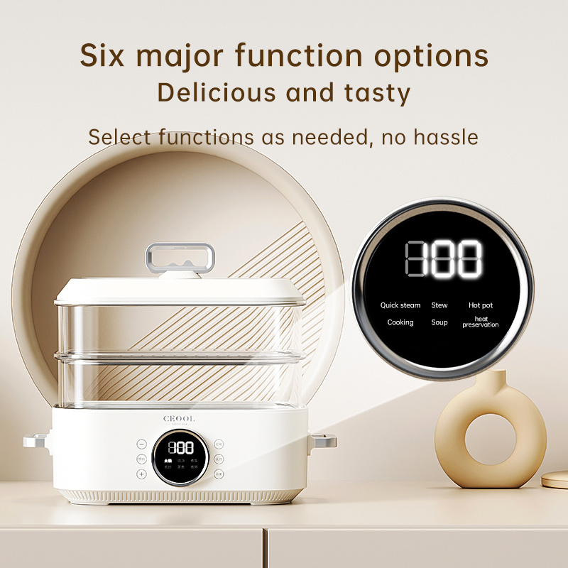 1350W Digital LED display BPA Free Vegetable Steamer Electric Steam Cooker Electric Food Steamer