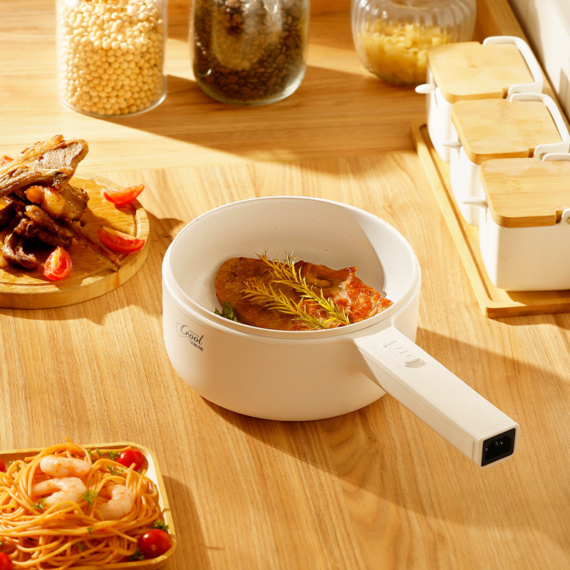 Mini Multi-function Steaming Grid Noodle Non Stick Hot Pot Electric Noodles Cooking Pot Hot Selling 220V Customized OEM Round