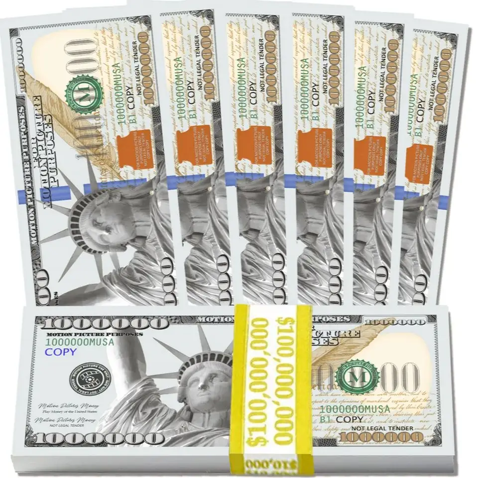 100 500 Dollar Bill Realistic Play Money Props Full Print Two Sided 100 Pcs Money Paper