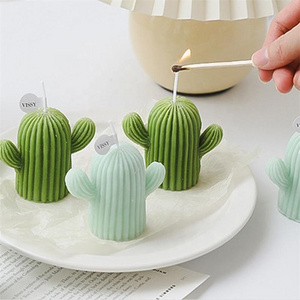 Cute Private Logo Handmade Cactus Soy Wax Candles For Birthday Party Valentine's Day Wedding Home Decor