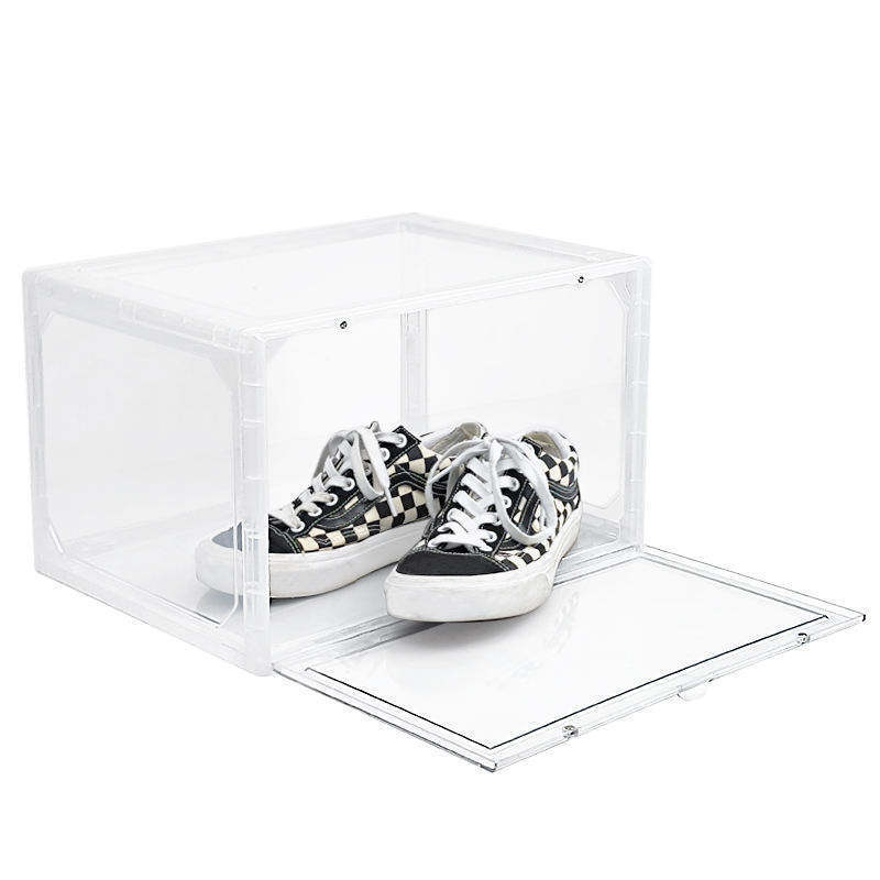 Clear Plastic Giant Magnetic Shoe Box Acrylic Wholesale Transparent Shoe Box Shoe Box Stackable