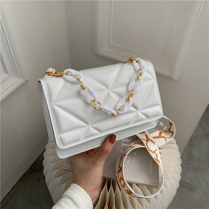 MU Cheaper Wholesale Pu Korean Diamond Lattice Shoulder Small Bag Women's Messenger Small Chain Bag