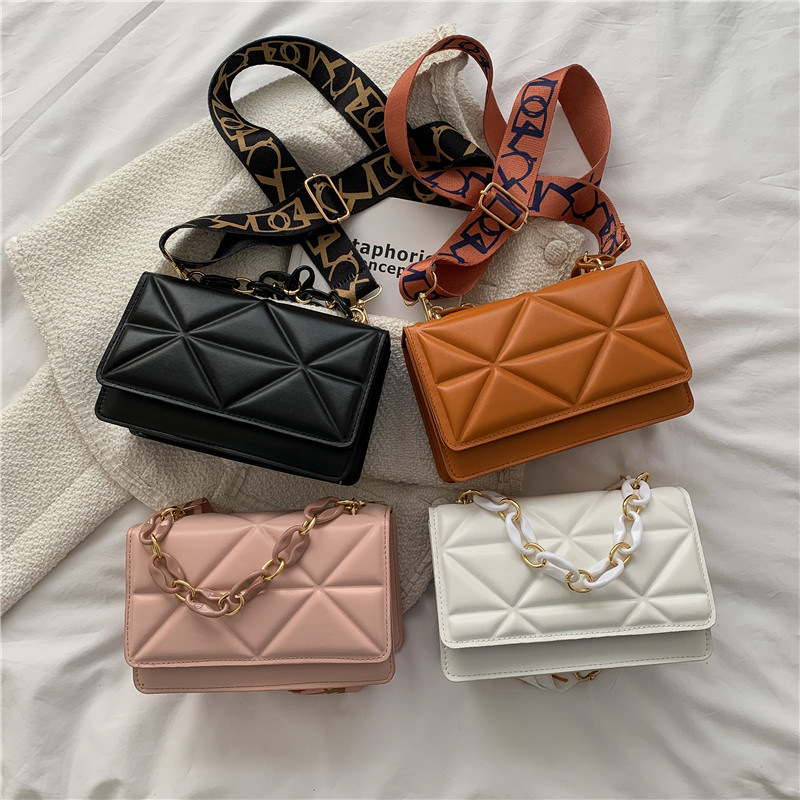 MU Cheaper Wholesale Pu Korean Diamond Lattice Shoulder Small Bag Women's Messenger Small Chain Bag