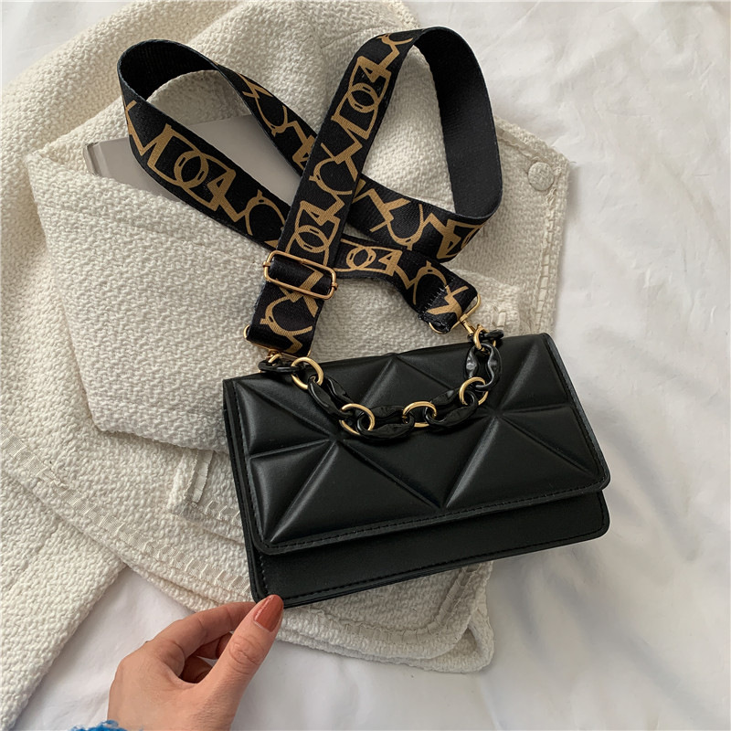 MU Cheaper Wholesale Pu Korean Diamond Lattice Shoulder Small Bag Women's Messenger Small Chain Bag