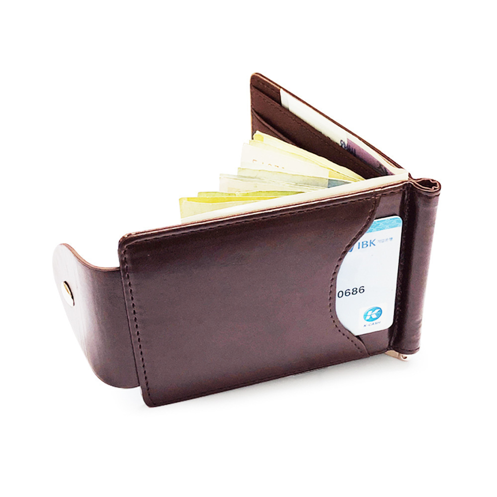 RU Wholesale Multi Function Card Holder Wallet Money Clip Leather Men Currency Dollar Wallets